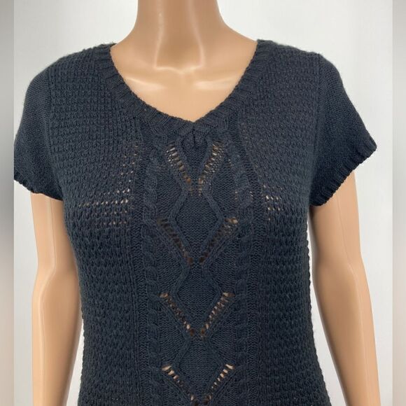 NWT Made for Me To Look Amazing Black Cable Knit Sweater Dress Size L - Picture 3 of 10